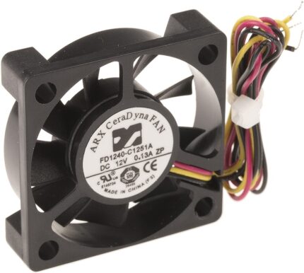 8002718718 FD1240-C1251A2AL, CeraDyna Series Axial Fan, 12 V dc, DC Operation, 8.9m³/h, 1.2W, 120mA Max, 40 x 40 x 10mm Hirschmann