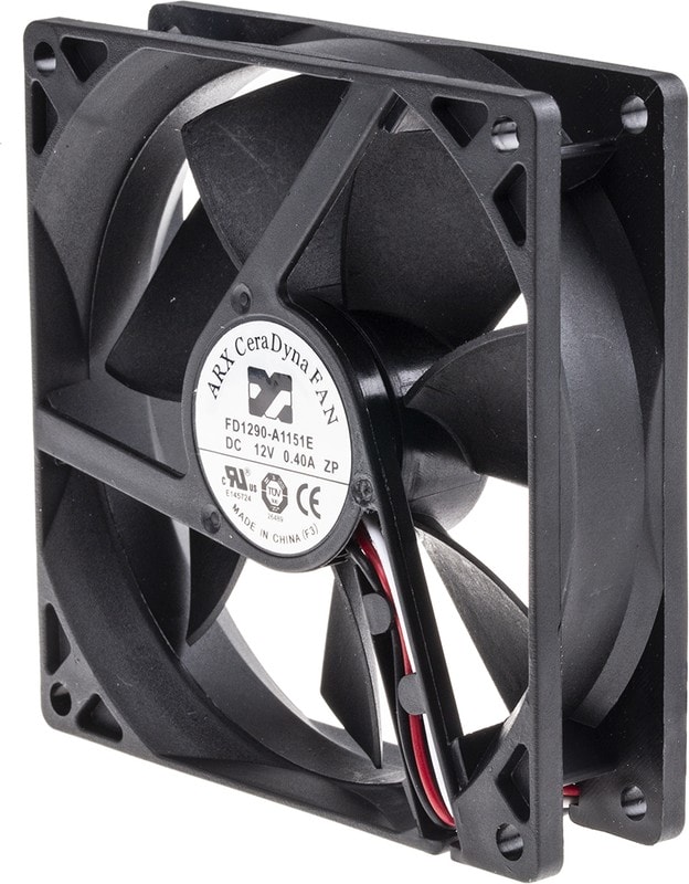 doc033395592 8002718725 FD1290-A1151E2AL, CeraDyna Series Axial Fan, 12 V dc, DC Operation, 108.2m³/h, 4.32W, 360mA Max, 92 x 92 x 25mm Hirschmann — изображение 1
