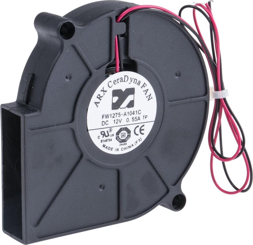 doc033411451 8002720984 FW1275-A1041C2AL, CeraDyna Series Centrifugal Fan, 12 V dc, 16.58m³/h, DC Operation, 75 x 75 x 15mm Hirschmann — изображение 1