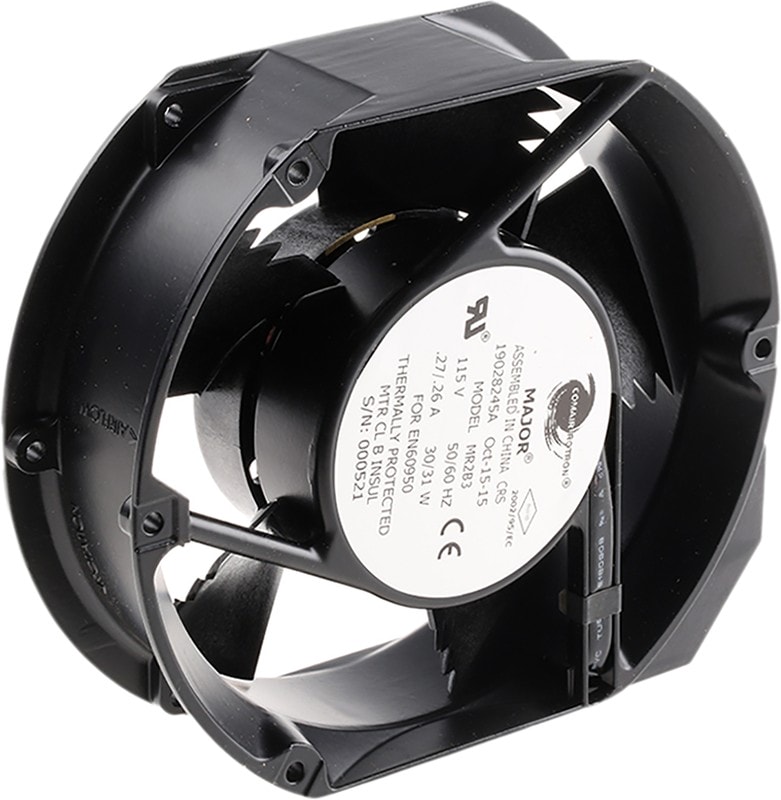 doc033415285 8002719752 MR2B3 19028245A, Major Series Axial Fan, 115 V ac, AC Operation, 400m³/h, 31W, 260mA Max, 171.4 x 150.4 x 51mm Hirschmann — изображение 1