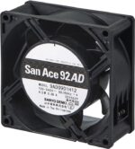 8002725657 9AD0901H121, San Ace 9AD Series Axial Fan, 100 → 240 V ac, AC Operation, 90m³/h, 4.5W, 80mA Max, 92 x 92 x 38mm Hirschmann