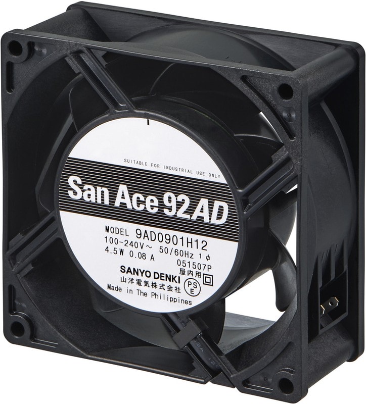 doc033519200 8002725657 9AD0901H121, San Ace 9AD Series Axial Fan, 100 → 240 V ac, AC Operation, 90m³/h, 4.5W, 80mA Max, 92 x 92 x 38mm Hirschmann — изображение 1