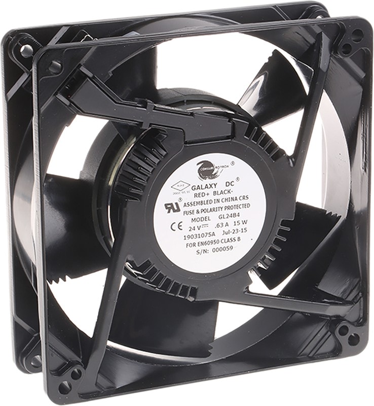 doc033547852 8002853397 GL24B4 19031075A, Galaxy Series Axial Fan, 24 V dc, DC Operation, 255m³/h, 15W, 630mA Max, 127 x 127 x 38mm Hirschmann — изображение 1