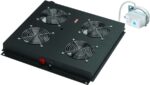 8023279173 DR-452411, 4-х мод. вентилятор с мех. терм., со шнуром пит. 1,8м, вилка Shuko, чер. Hirschmann