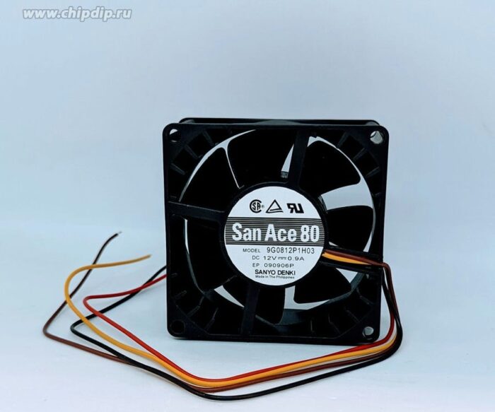 8006975597 9G0812P1H03, Fan Tubeaxial 12VDC Square - 80mm L x 80mm H Ball 80.0 CFM (2.24m³/min) 4 Wire Leads Hirschmann — изображение 2