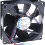 8005942074 3412NGMV, Fan Tubeaxial 12VDC Square - 92mm L x 92mm H Sintec 42.4 CFM (1.19m³/min) 2 Wire Leads Hirschmann