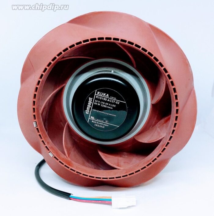 8016771132 Вентилятор Ebmpapst R1G190-AC37-52 24V DC 80W 3250r/min 4pin Hirschmann — изображение 2