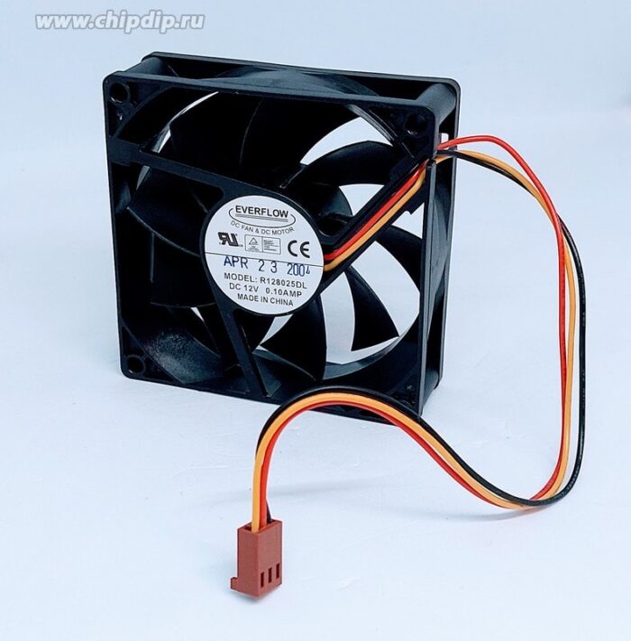 8022439370 Вентилятор everflow R128025DL DC 12V 0.10A 80x25 3pin Hirschmann — изображение 2