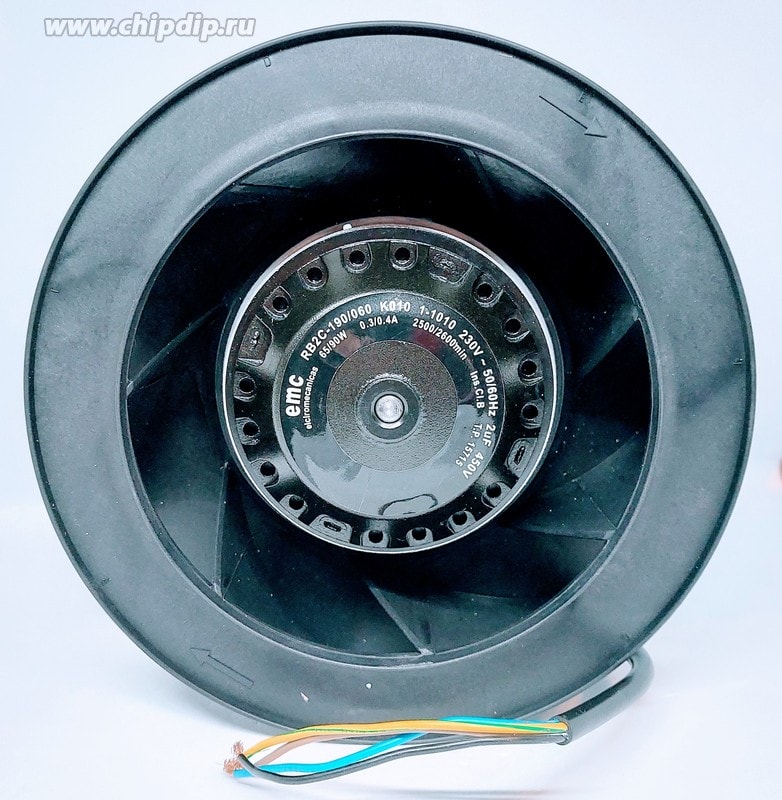 doc033885298 8023410699 Вентилятор EMC RB2C-190/060 K010 1-1010 230V 50/60Hz 0.3A 65/90W 190x65, 4 pin Hirschmann — изображение 1
