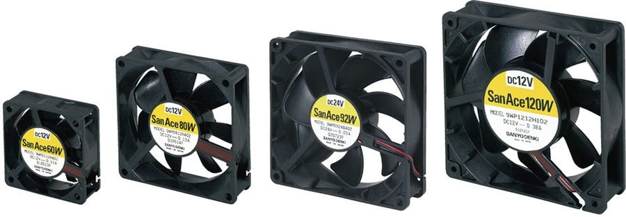 doc033909762 8003184561 9WP0812H402, 9WP Series Axial Fan, 12 V dc, DC Operation, 61.8m³/h, 1.56W, 130mA Max, IP68, 80 x 80 x 25mm Hirschmann — изображение 1