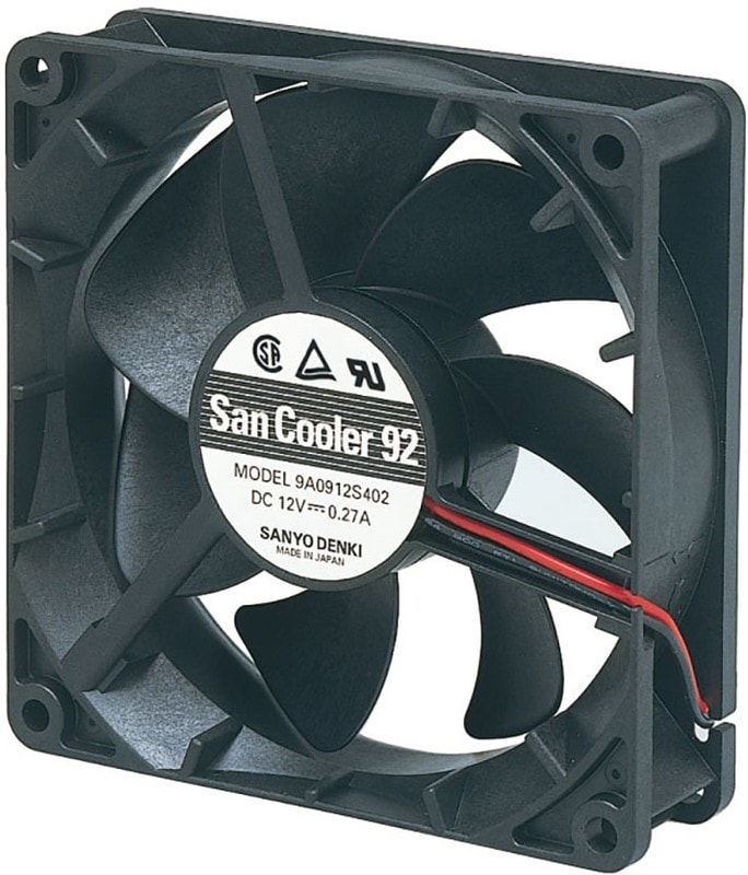 doc033910135 8033905578 9A0912G4021, Fan Tubeaxial 12VDC Square - 92mm L x 92mm H Ball 62.1 CFM (1.74m³/min) 2 Wire Leads Hirschmann — изображение 1