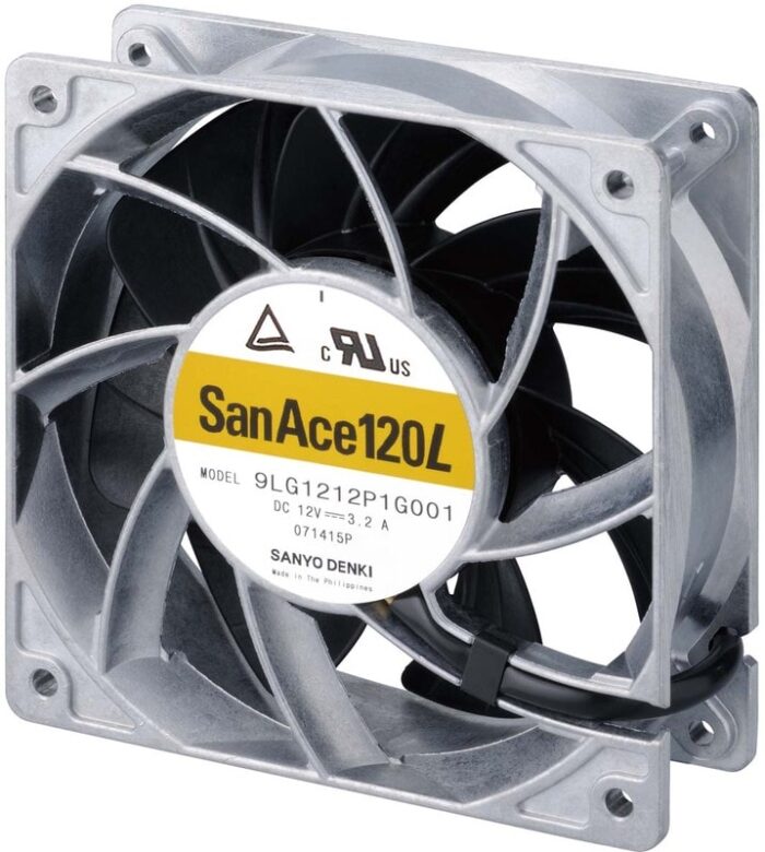 8006997206 9LG1212P1G001, Fan Tubeaxial 12VDC Square - 119mm L x 119mm H Ball 247.0 CFM (6.92m³/min) 4 Wire Leads Hirschmann — изображение 2
