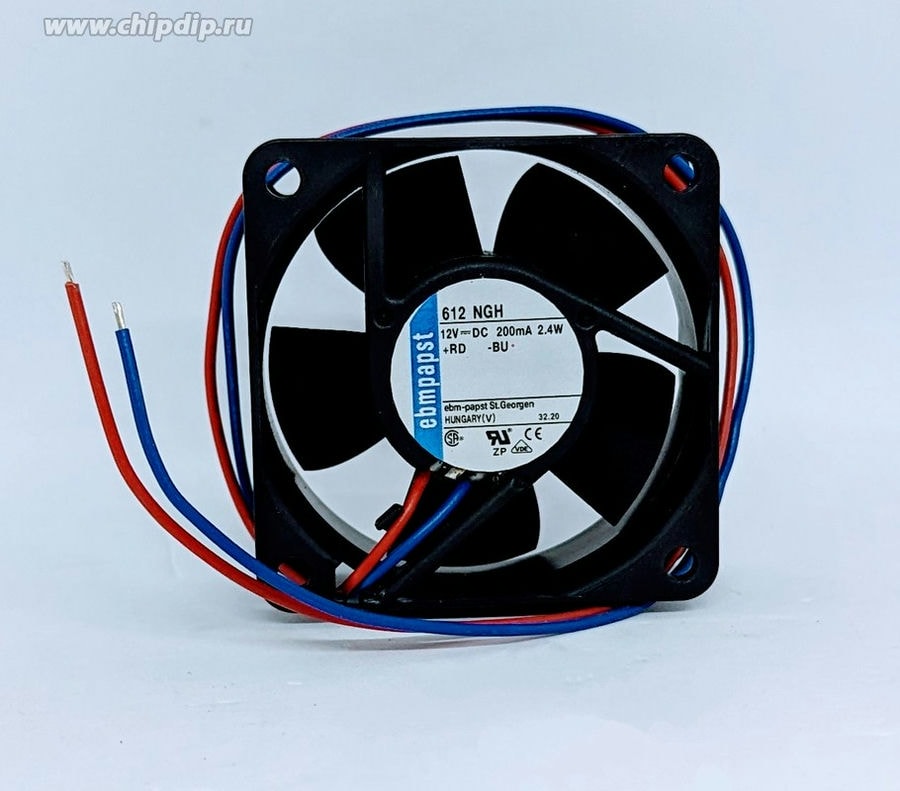 doc034134900 8023527470 Вентилятор Ebmpapst 612 NGH DC 12V 200mA 2.4W 60x25 2pin Hirschmann — изображение 1
