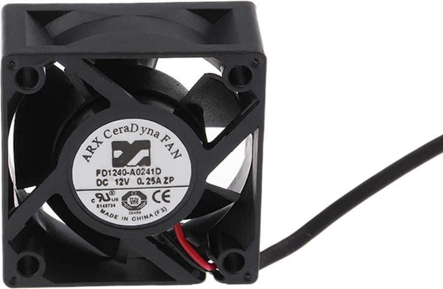 doc034281690 8002720974 FD1240-A0241D0AL, CeraDyna Series Axial Fan, 12 V dc, DC Operation, 21m³/h, 3W, 40 x 40 x 20mm Hirschmann — изображение 1