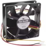 8033966255 9S0812H4011, Fan Tubeaxial 12VDC Square - 80mm L x 80mm H Ball 39.5 CFM (1.11m³/min) 3 Wire Leads Hirschmann — изображение 2