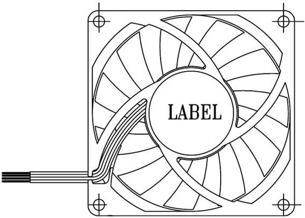 doc034761715 8006926449 EFC0812DB-F00, Fan Tubeaxial 12VDC Square - 80mm L x 80mm H Ball 48.8 CFM (1.37m³/min) 4 Wire Leads Hirschmann — изображение 1
