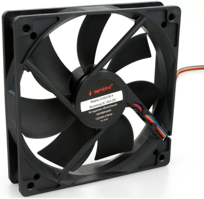 8048463376 Вентилятор Gembird D12025SM-4, 120x120x25, подшипник скольжения, 4pin, провод 30см Hirschmann — изображение 5
