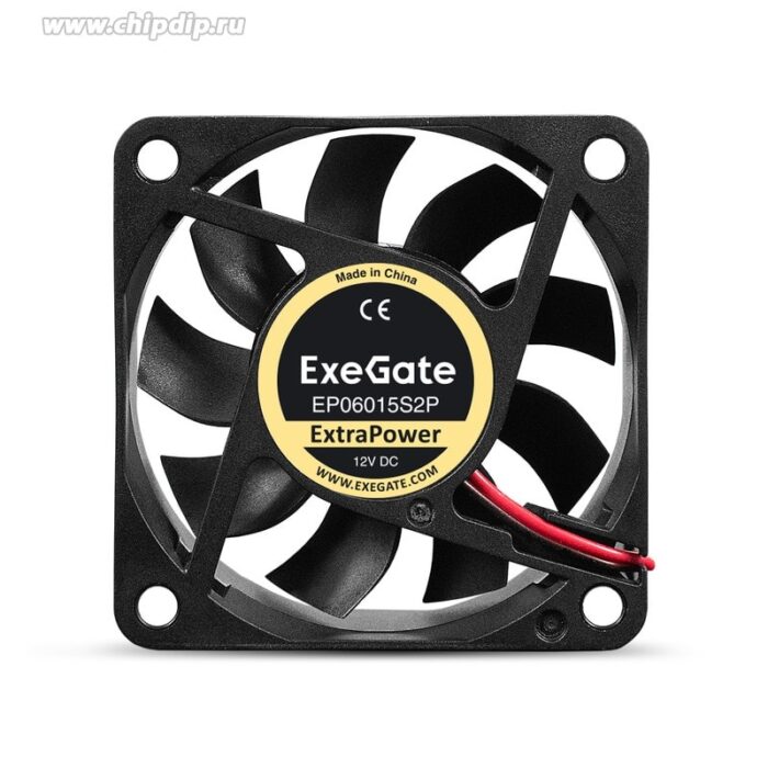 9001346295 EP06015S2P, Вентилятор 12В DC ExeGate, 60x60x15 мм, Sleeve bearing (подшипник скольжения), 2pin, 4800RPM, 32dBA Hirschmann — изображение 2