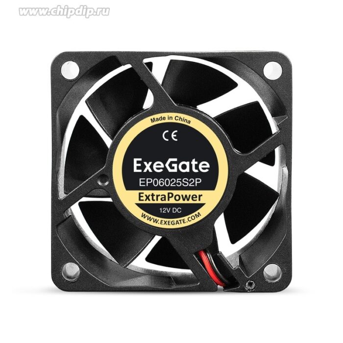 8023545756 EX295228RUS, Вентилятор 12В DC ExeGate ExtraPower EP06025S2P (60x60x25 мм, Sleeve bearing (подшипник скольжения), 2pin, 4500RPM, 31dBA) Hirschmann — изображение 2