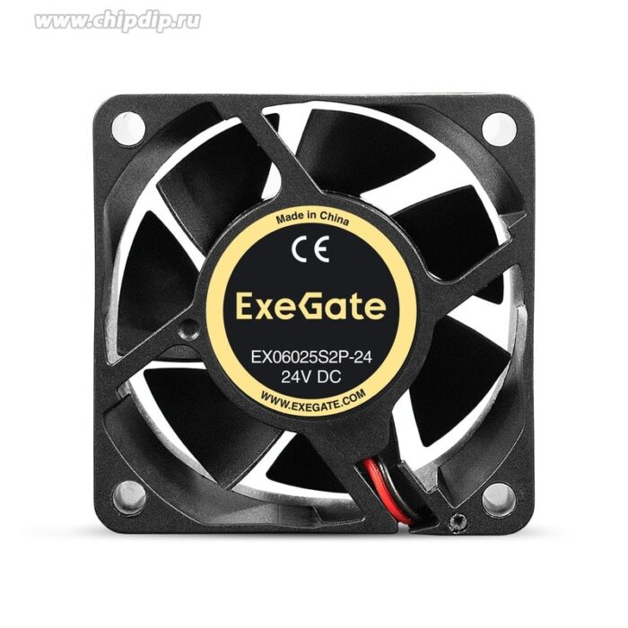 8023545735 EX295204RUS, Вентилятор 24В DC ExeGate EX06025S2P-24 (60x60x25 мм, Sleeve bearing (подшипник скольжения), 2pin, 5000RPM, 34dBA) Hirschmann — изображение 2