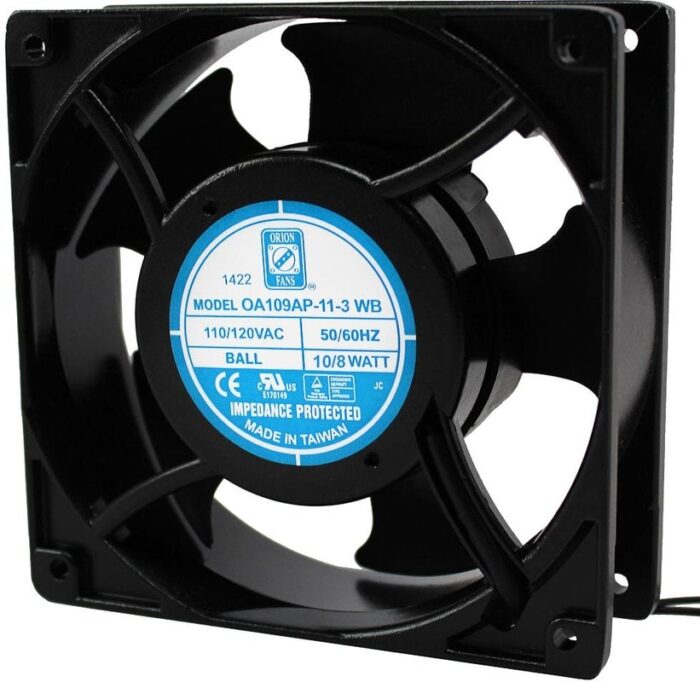 8004628140 OA109AP-11-3WB, AC Fans Axial Fan, 120x120x38mm, 115VAC, 52CFM, 8W, 25dBA, 1600RPM, Ball, Lead Wires Hirschmann — изображение 3