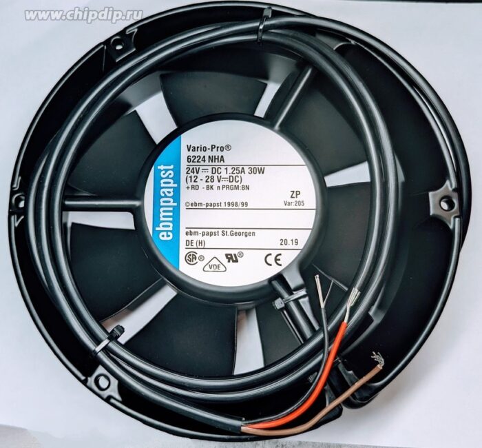 8015506625 Вентилятор Ebmpapst 6224 NHA 24V 1.25A 30W 3 pin 172x51 () Hirschmann — изображение 2
