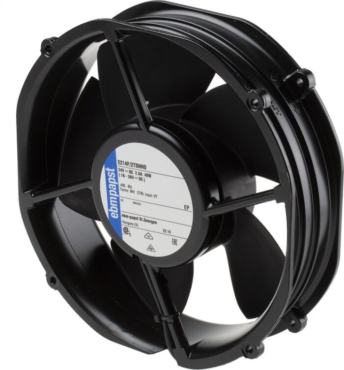 8008675732 2214F/2TDHHO, Fan Tubeaxial 24VDC Round - 220mm Dia Ball 553.0 CFM (15.48m³/min) 4 Wire Leads Hirschmann — изображение 2
