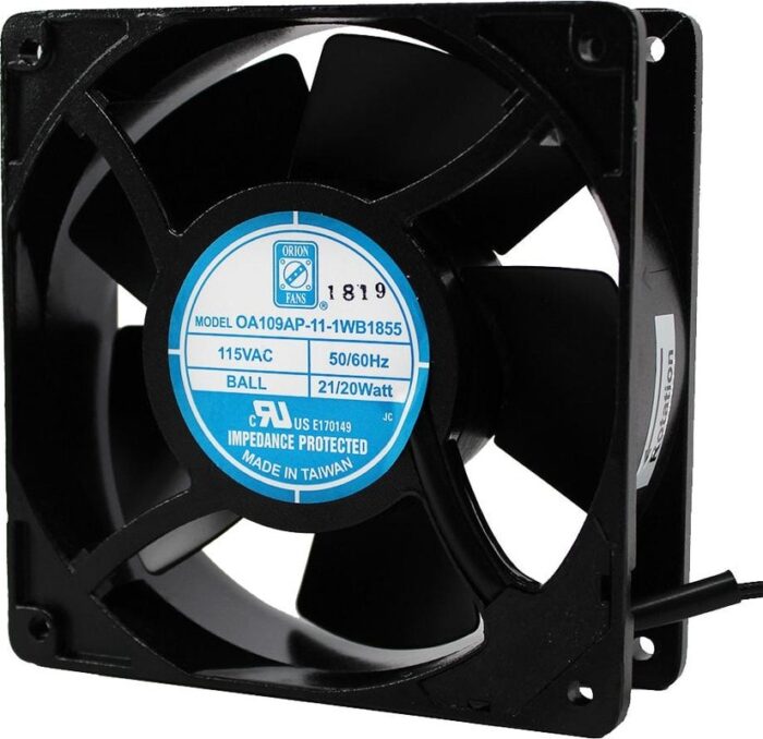 8006076797 OA109AP-11-1WB1855, Fan Tubeaxial 115VAC Square - 119.5mm L x 119.5mm H Ball 105.0 CFM (2.94m³/min) 2 Wire Leads Hirschmann — изображение 2