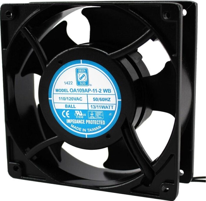 8005856645 OA109AP-11-2WB, Fan Tubeaxial 115VAC Square - 120mm L x 120mm H Ball 71.0 CFM (1.99m³/min) 2 Wire Leads Hirschmann — изображение 2