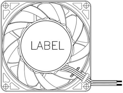 8034040733 PFR0812XHE-SP00, Fan Tubeaxial 12VDC Square - 80mm L x 80mm H Ball 134.3 CFM (3.76m³/min) 4 Wire Leads Hirschmann