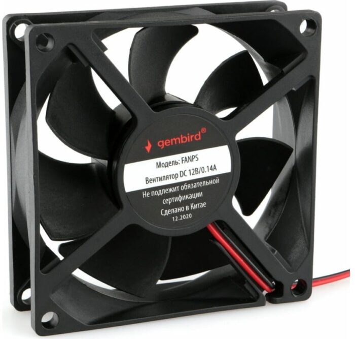 8048462143 Вентилятор Gembird FANPS, 80x80x25, подшипник скольжения, 2pin, провод 30см Hirschmann — изображение 8