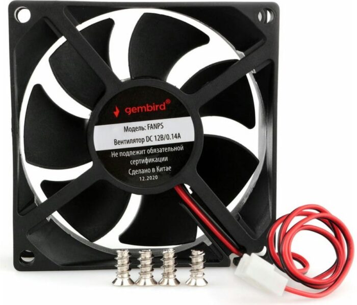 8048462143 Вентилятор Gembird FANPS, 80x80x25, подшипник скольжения, 2pin, провод 30см Hirschmann — изображение 9
