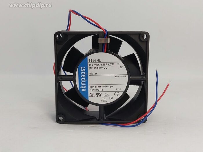 8035598074 Вентилятор Ebmpapst 8314HL 24V 4,3W 80x80x32 2pin () Hirschmann — изображение 8
