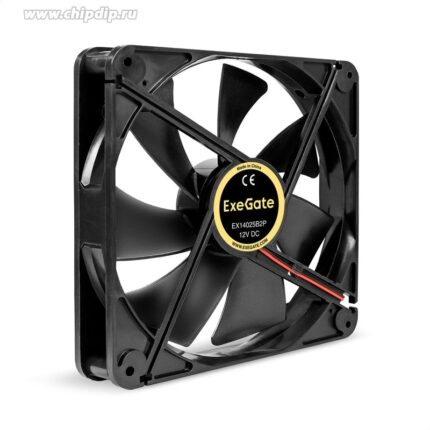 8023545775 EX295249RUS, Вентилятор 12В DC ExeGate EX14025B2P (140x140x25 мм, 2-Ball (двойной шарикоподшипник), 2pin, 1250RPM, 24dBA) Hirschmann