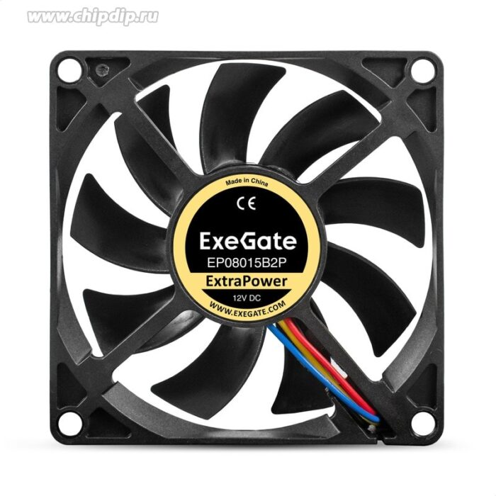 8023545765 EX295237RUS, Вентилятор 12В DC ExeGate ExtraPower EP08015B2P (80x80x15 мм, 2-Ball (двойной шарикоподшипник), 2pin, 2600RPM, 26dBA) Hirschmann — изображение 2