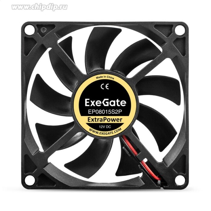 9001334892 Вентилятор 12В DC ExeGate ExtraPower EP08015S2P (80x80x15 мм, Sleeve bearing (подшипник скольжения), 2pin, 2500RPM, 25.5dBA) Hirschmann — изображение 5