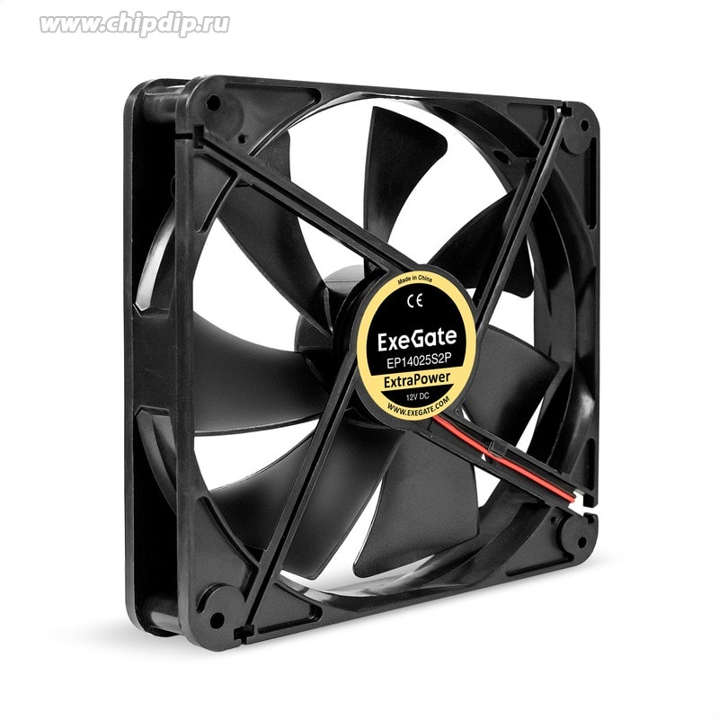 doc035377992 9001321119 Вентилятор 12В DC ExeGate ExtraPower EP14025S2P (140x140x25 мм, Sleeve bearing (подшипник скольжения), 2pin, 1600RPM, 31dBA) Hirschmann — изображение 1
