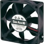 8006796070 109R0805F402, DC Fans Axial Fan, 80x80x25mm, 5VDC, 32.5CFM, 1.25W, 26dBA, 2 Wire, Lock Rotor Sensor Hirschmann
