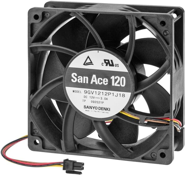 8022332168 9GV1212P1J18, Axial Fan, 12 V dc, DC Operation, 224cfm, 36W, 3A Max, 120 x 120 x 38mm Hirschmann — изображение 2
