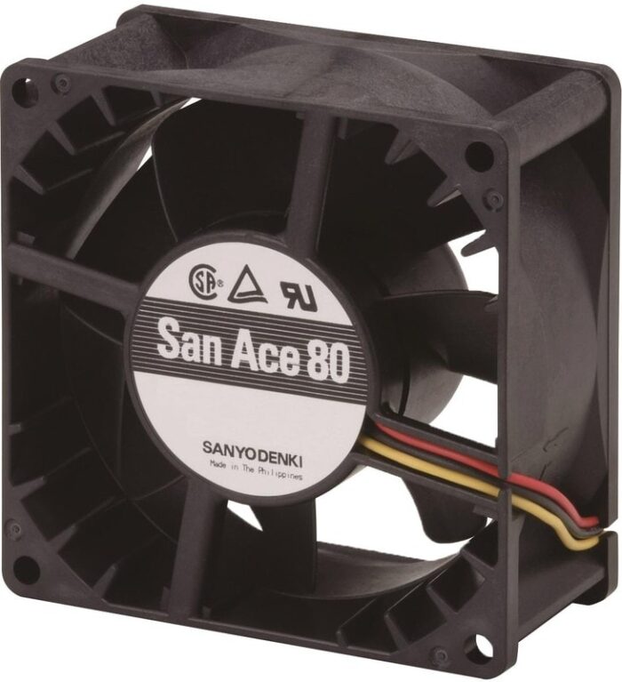 8008681964 9G0812H101, Fan Tubeaxial 12VDC Square - 80mm L x 80mm H Ball 80.0 CFM (2.24m³/min) 3 Wire Leads Hirschmann — изображение 2