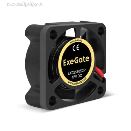 9001352336 EX02510S2P, Вентилятор 12В DC ExeGate, 25x25x10 мм, Sleeve bearing (подшипник скольжения), 2pin, 10000RPM, 22dBA Hirschmann