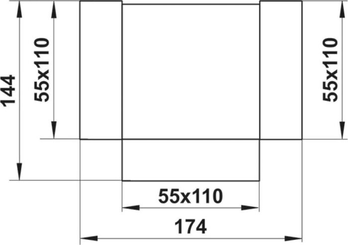 8018583565 Тройник 90 д/плоских возд-дов 55*110 4607122242392 Hirschmann — изображение 2