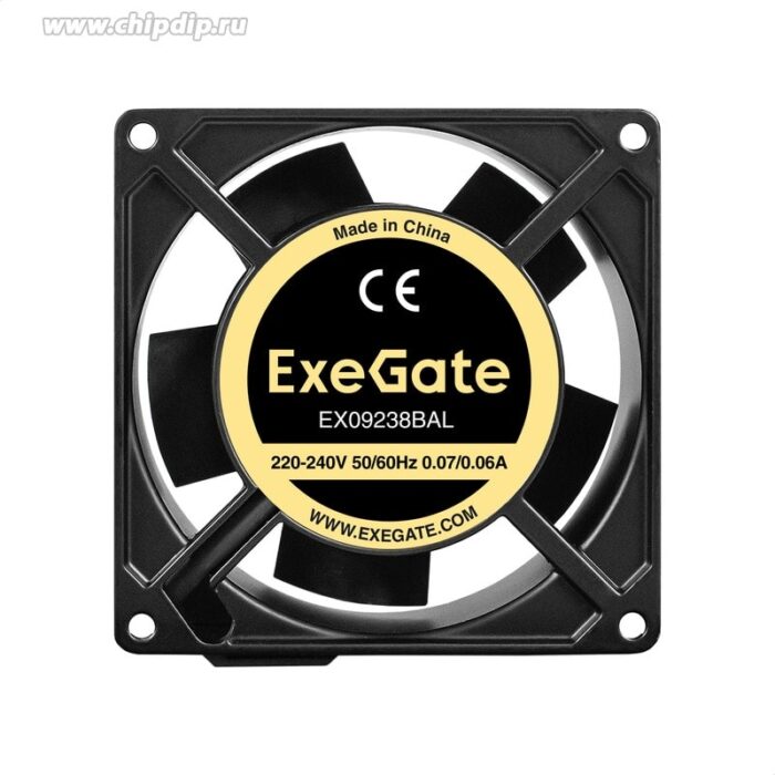 8023449819 EX289008RUS, Вентилятор 220В AC ExeGate EX09238BAL (92x92x38 мм, 2-Ball (двойной шарикоподшипник), подводящий провод 30 см, 2800RPM, 40dBA) Hirschmann — изображение 2