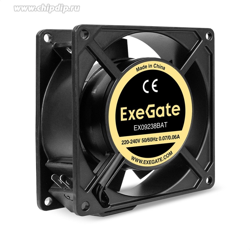 doc035508676 8023449820 EX289010RUS, Вентилятор 220В AC ExeGate EX09238BAT (92x92x38 мм, 2-Ball (двойной шарикоподшипник), клеммы, 2800RPM, 40dBA) Hirschmann — изображение 1