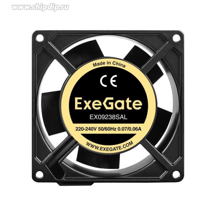 8023449821 EX289011RUS, Вентилятор 220В AC ExeGate EX09238SAL (92x92x38 мм, Sleeve bearing (подшипник скольжения), подводящий провод 30 см, 2700RPM, 39 Hirschmann — изображение 2