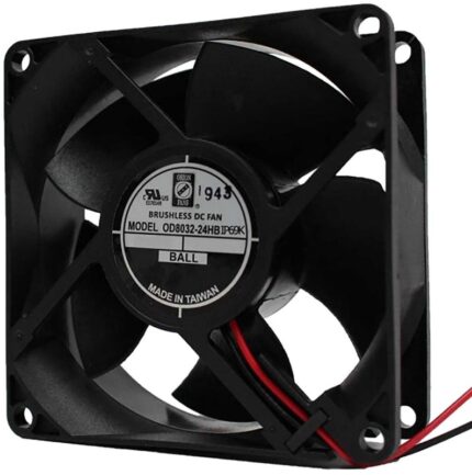 8006795627 OD8032-48HBIP69K, DC Fans DC Fan, 80x80x32mm, 48VDC, 77CFM, 0.16A, 50dBA, 6000RPM, Ball, Wire, IP69K Hirschmann