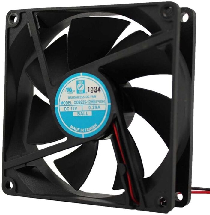 8007019458 OD9225-12HBIP69K, Fan Tubeaxial 12VDC Square - 92mm L x 92mm H Ball 50.0 CFM (1.40m³/min) 2 Wire Leads Hirschmann — изображение 2