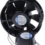 8006037566 AC6200NM, Fan Tubeaxial 115VAC Round - 172mm Dia Ball 206.0 CFM (5.77m³/min) 2 Wire Leads Hirschmann