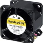 8005992752 9WL0412P3J001, Fan Tubeaxial 12VDC Square - 40mm L x 40mm H Ball 22.2 CFM (0.622m³/min) 4 Wire Leads Hirschmann