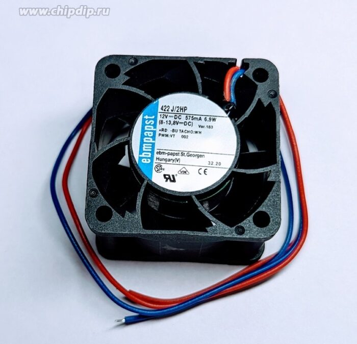 8035598002 Вентилятор Ebmpapst 422J/2HP DC 12V 575mA 6.9W 40x28 2pin () Hirschmann — изображение 7
